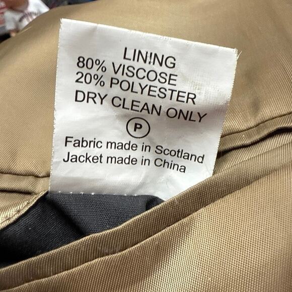 Genuine Harris Tweed Men’s Brown Blue New Wool Size 44R Blazer Jacket 2 Button - Picture 5 of 10